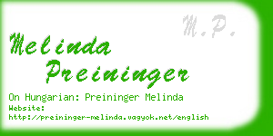 melinda preininger business card